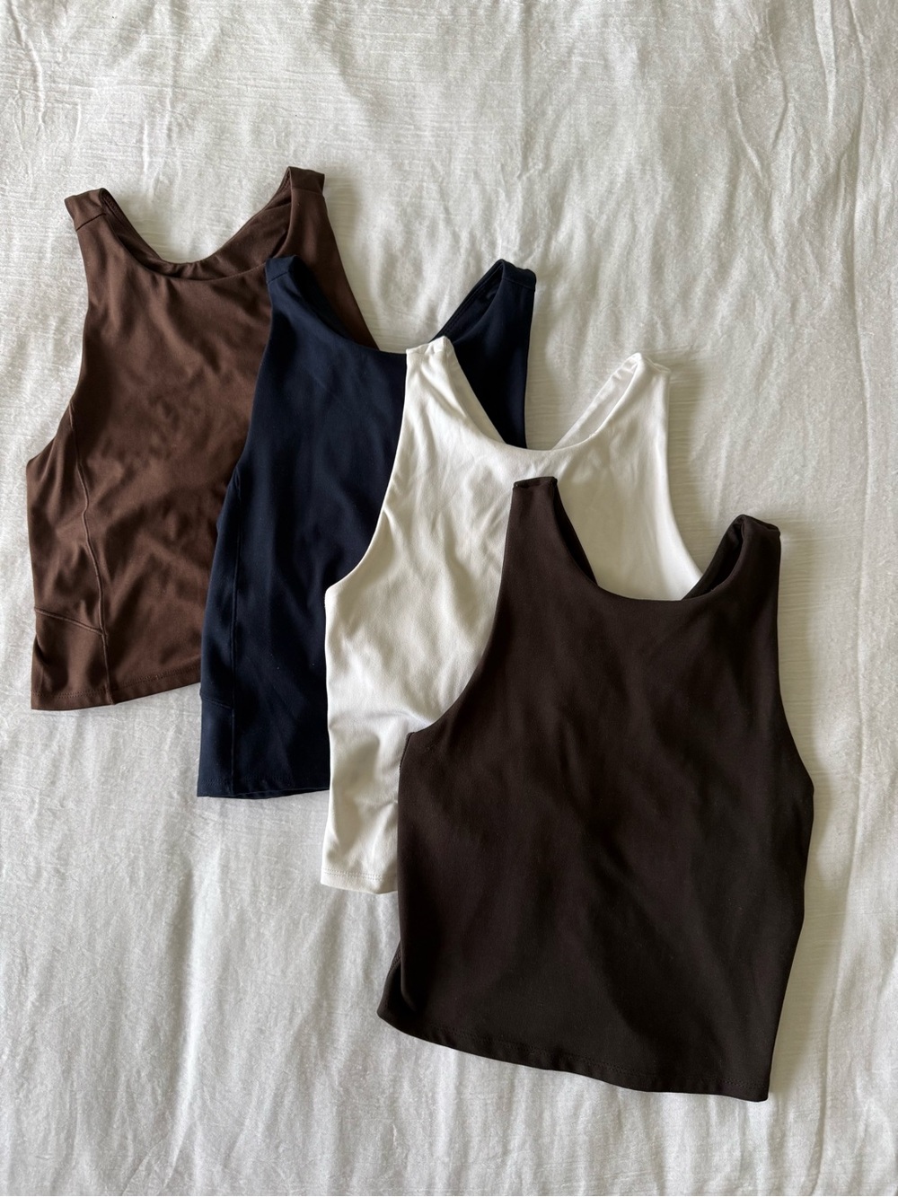 Jockey Women’s Tank Top Built in Bra - Brown, White, Navy, Dark Brown Size XS